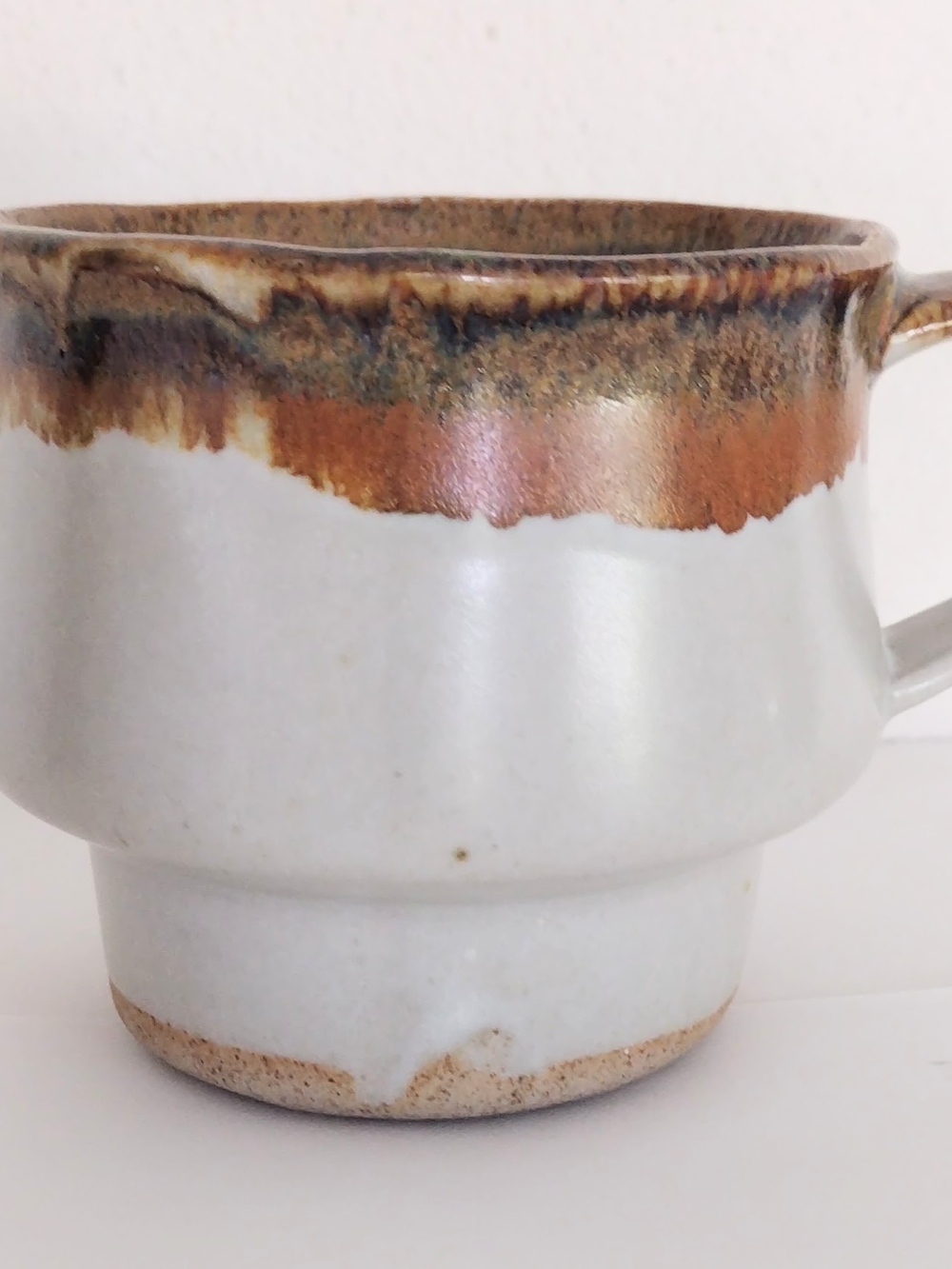 Stone Soldier Pottery Mug Coffee Tea Stackable Brown Tan Jacksonville Vermont